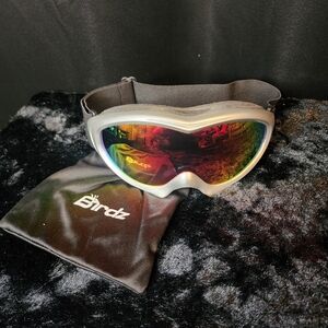Birdz SKi/Snowboard Silver Frame Goggles with Soft Bag